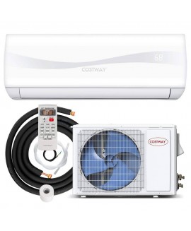 Costway 12000 (DOE) BTU Mini Split Air Conditioner Cools 750 Sq. ft. with Heater Dehumidifier with Remote in White 