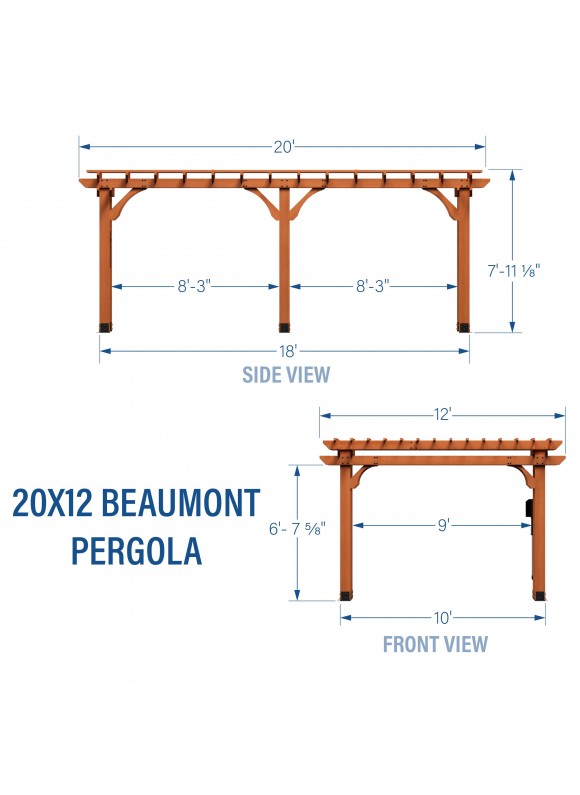 20 x 12 Beaumont Pergola Shipping &amp; Assembly Included