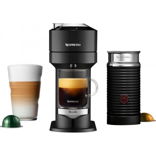 Nespresso - Breville Vertuo Next Premium Coffee Maker and Espresso Machine with Aeroccino3 Milk Frother - Classic Black 