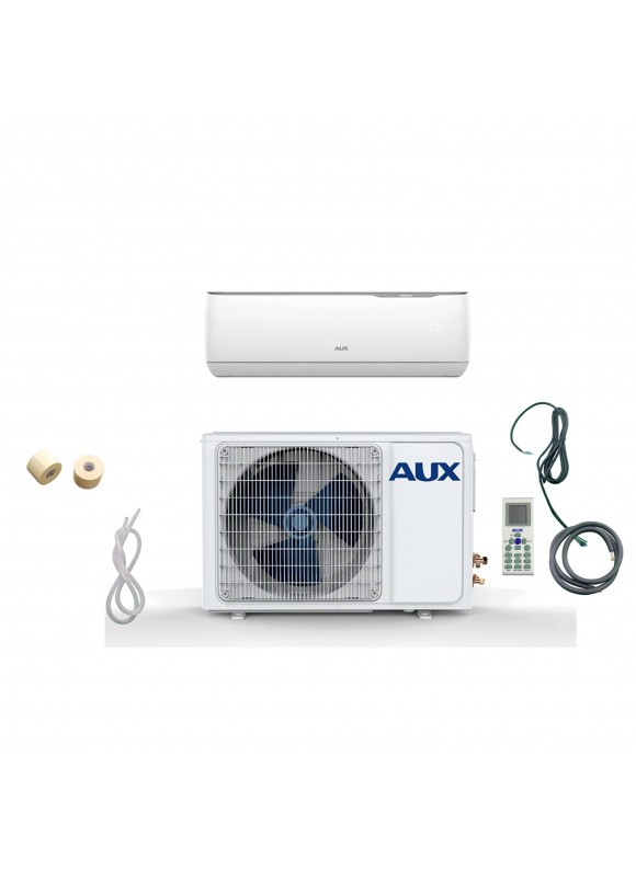 Aux 12,000 BTU Ductless Mini Split Air Conditioner with Heat Pump and 12' Line in White