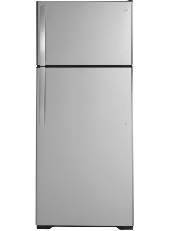 GE - 17.5 Cu. ft. Top-freezer Refrigerator - Stainless Steel