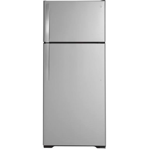 GE - 17.5 Cu. ft. Top-freezer Refrigerator - Stainless Steel 