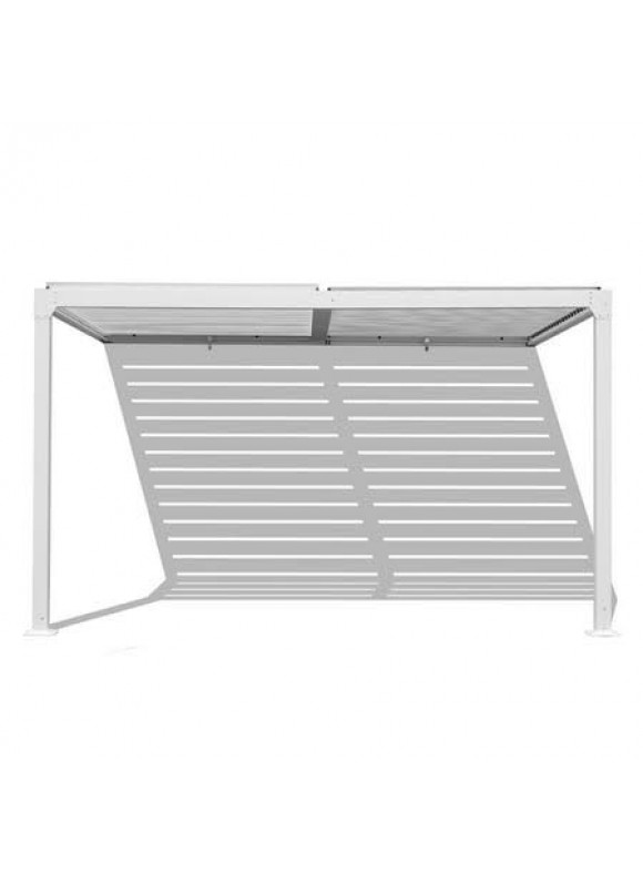 Aoodor 10 ft. W x 13 ft. D Outdoor Louvered Pergola Adjustable Louvered Sloping Roof Wall-Mounted Pergola, White