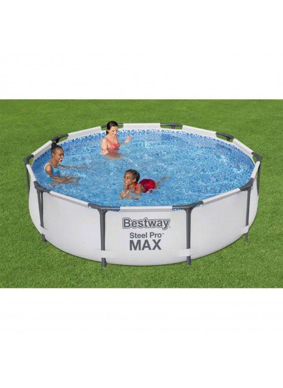 10 Feet x 30 Inches Steel Pro Frame Round Above Ground Swimming Pool Set