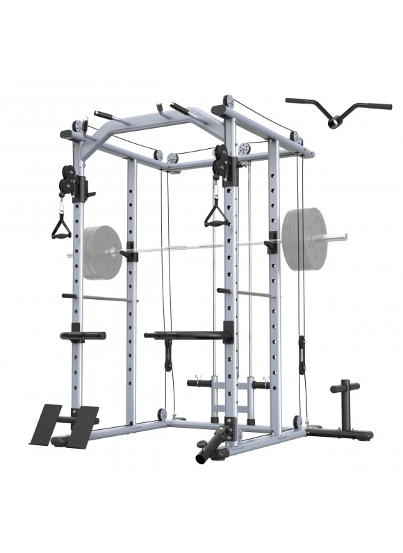 Major Lutie Multi-function Power Cage, PLM04 1400 lbs Power Rack with Cable Crossover Machine and More Strength Training Attachm D11