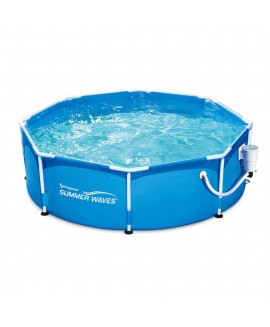 Summer Waves 8ft x 30in Round Frame Above Ground Swimming Pool Set 