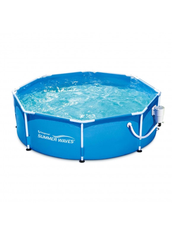 Summer Waves 8ft x 30in Round Frame Above Ground Swimming Pool Set