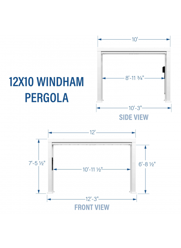 12x10 Windham Modern Steel Pergola