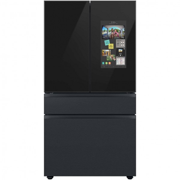 Samsung - 29 Cu. ft. Bespoke 4-Door French Door Refrigerator with Family Hub - Matte Black Steel 