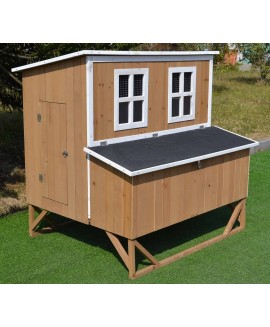 Omitree New Large Wood Chicken Coop Backyard Hen House 4-8 Chickens W 4 Nesting Box 