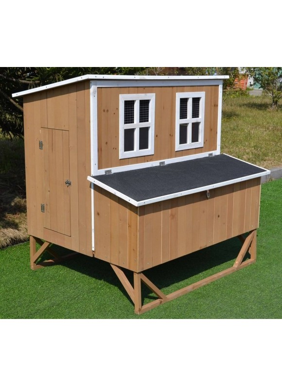 Omitree New Large Wood Chicken Coop Backyard Hen House 4-8 Chickens W 4 Nesting Box