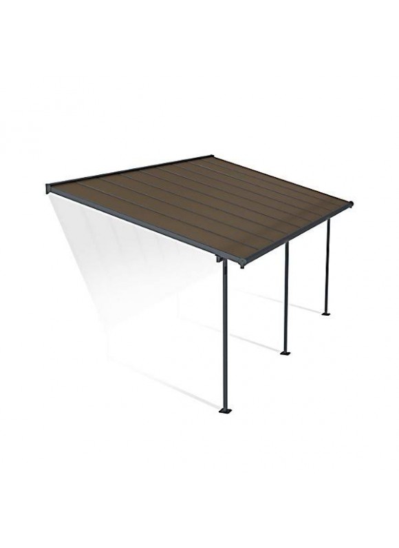 Canopia by Palram HG9078 10 x 18 ft. Sierra Patio Cover - Gray &amp; Bronze