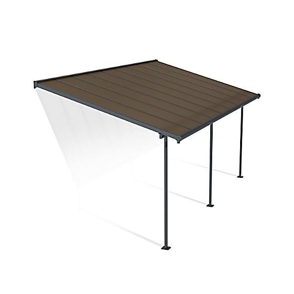 Canopia by Palram HG9078 10 x 18 ft. Sierra Patio Cover - Gray &amp; Bronze 
