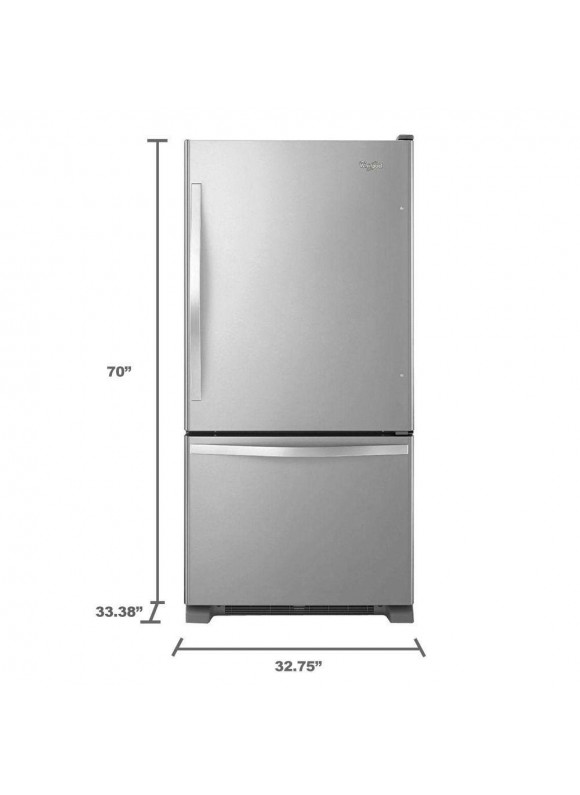Whirlpool WRB322DMBM 22 Cu. ft. Bottom Freezer Refrigerator - Stainless Steel