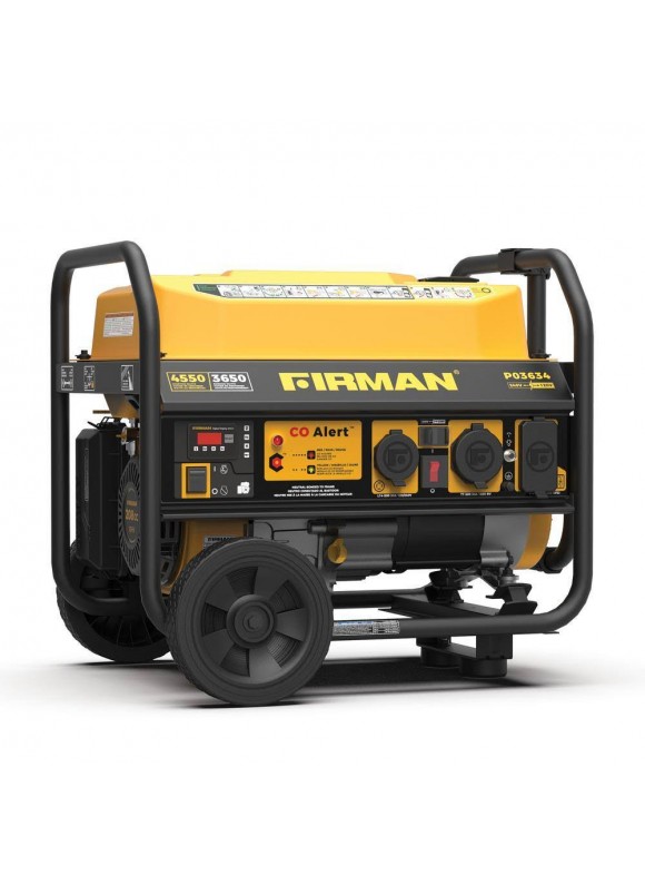 Firman P03634 4,550-Watt/3,650-Watt GAS Recoil Start Portable Generator Powered RV Ready with Co Alert Technology