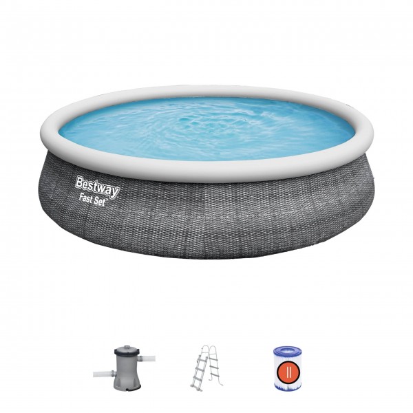 57372 above ground pool Inflatable pool Round 12362 L Grey 