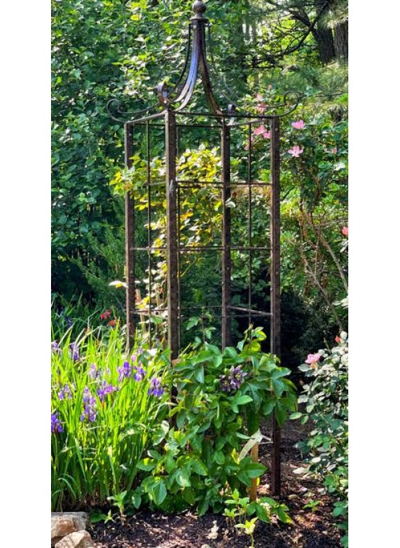 H Potter Trellis Wrought Iron Ornamental Large Garden Obelisk for Climbing Plants