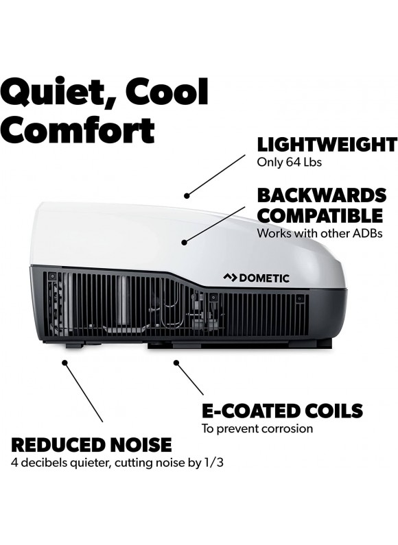 Dometic FJX3473MWHAS FreshJet 3 RV Air Conditioner, 13,500 BTU, White