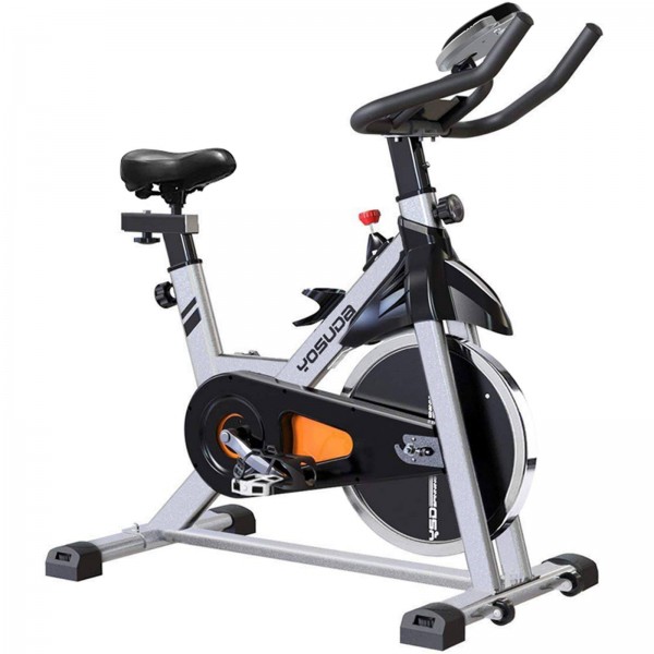 Yosuda Adjustable Exercise Bike Indoor Cycling Bike Fitness &amp; Workout Bike with Flywheel  &amp; Comfortable Seat Cushion 