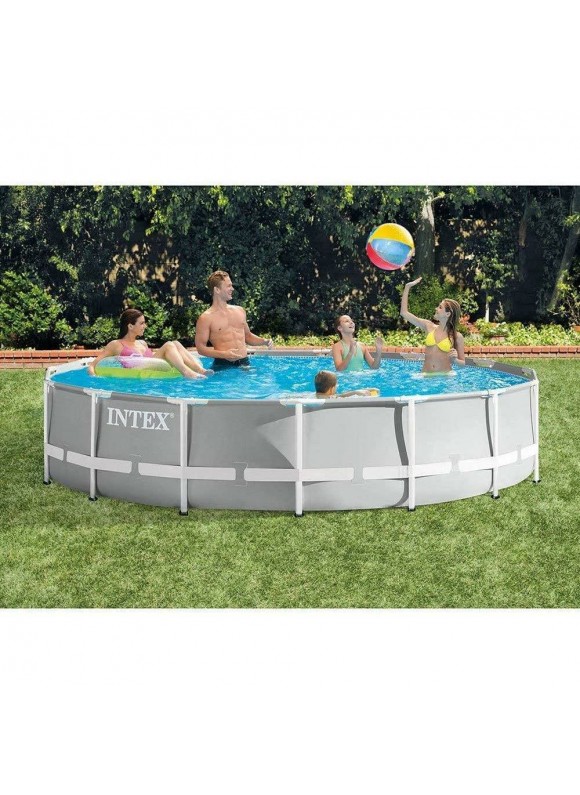 15 Foot x 42 inch Prism Frame Above Ground Swimming Pool Set with Filter