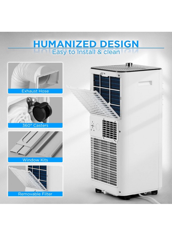 TURBRO Finnmark 10,000 BTU Portable Air Conditioner, Dehumidifier and Fan, 3-in-1 Floor AC Unit for Rooms Up to 400 Sq ft