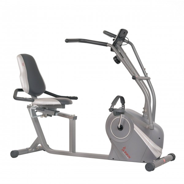 Sunny Health &amp; Fitness Cross Trainer Magnetic Recumbent Bike with Arm Exercisers - SF-RB4936 