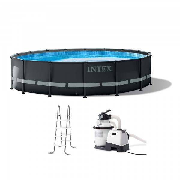 16 Foot x 48 Inch Ultra Xtr Frame Above Ground Swimming Pool Set with Pump 