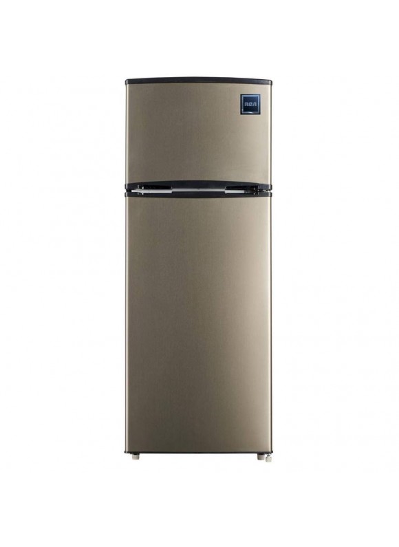 RCA 7.5 Cu. ft. Refrigerator with Top Freezer in Stainless Look RFR725