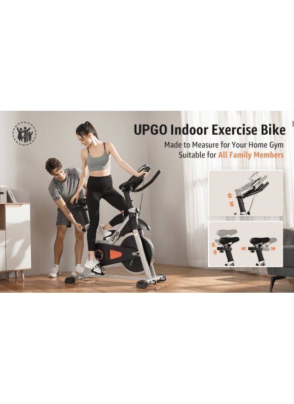 Yosuda Adjustable Exercise Bike Indoor Cycling Bike Fitness &amp; Workout Bike with Flywheel  &amp; Comfortable Seat Cushion