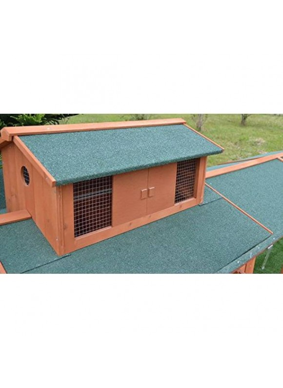 Omitree Wooden Chicken Coop with 6 Nesting Box and Run, 10' ft, Red