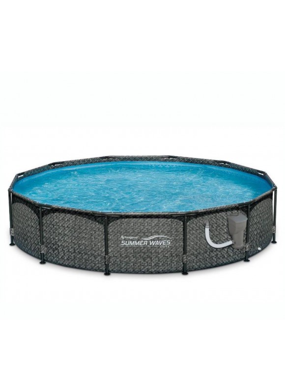Summer Waves 12ft x 33in Round Above Ground Outdoor Frame Pool with Filter Pump