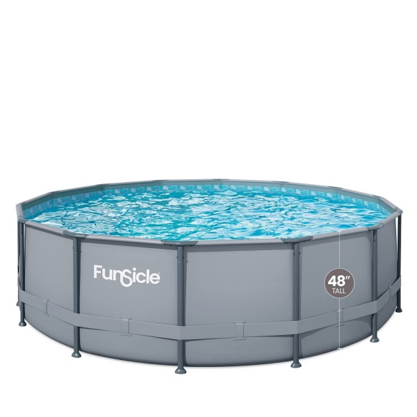 Funsicle 16ft x 48in Round Oasis Above Ground Pool, with SkimmerPlus Filter Pump &amp; Ladder 