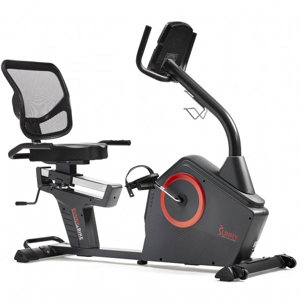 Sunny Health &amp; Fitness Premium Magnetic Resistance Smart Recumbent Bike with Exclusive SunnyFit App Enhanced Bluetooth Connectivity 