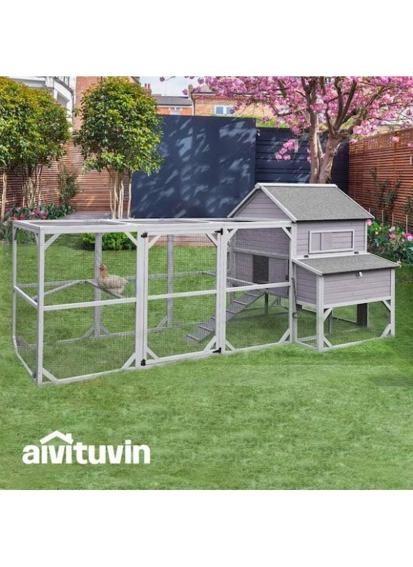 Aivituvin Large Chicken Coop with Run for 8-10 Chickens, AIR46