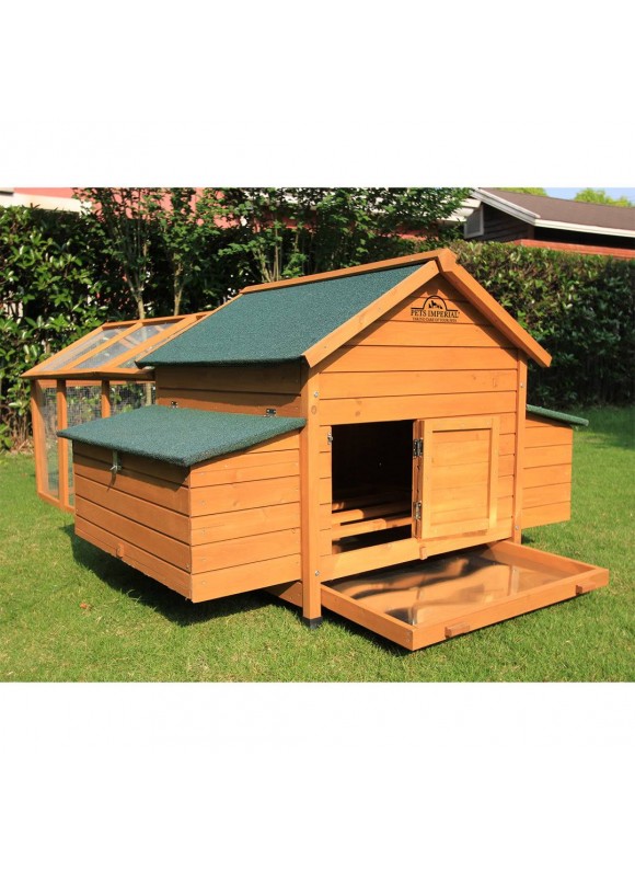 Pets Imperial Double Savoy Large Chicken Coop with 2 Nest Boxes and Run Suitable for Up to 10 Small Birds