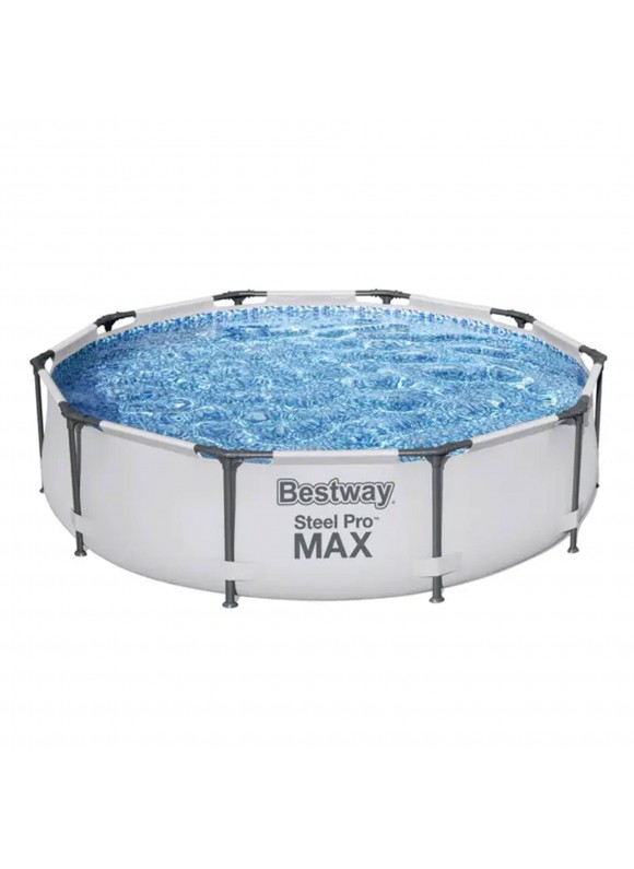 10 Feet x 30 Inches Steel Pro Frame Round Above Ground Swimming Pool Set