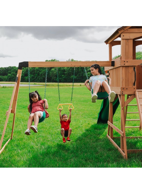 Backyard Discovery Sterling Point Cedar Swing Set- Assembly Included