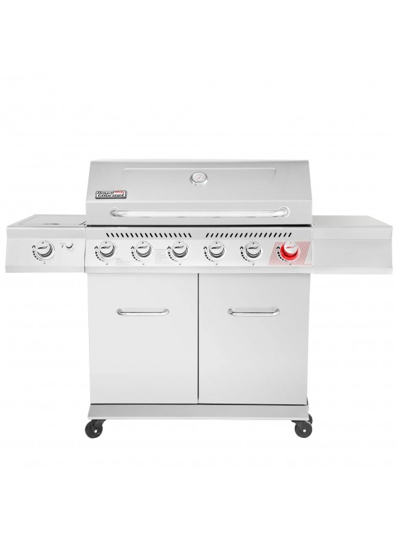 Royal Gourmet GA6402S 6-Burner Propane GAS Grill in Stainless Steel with Sear Burner and Side Burner