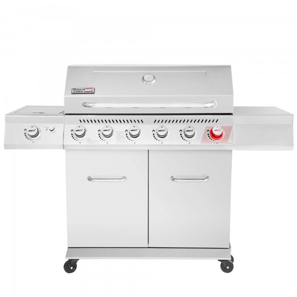 Royal Gourmet GA6402S 6-Burner Propane GAS Grill in Stainless Steel with Sear Burner and Side Burner 