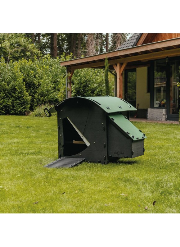 Nestera Small Ground Chicken Coop, Green and Black