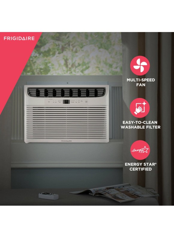 Frigidaire FFRE153WAE Window-Mounted Room Air Conditioner, 15,100 BTU with Energy Star Certified, Multi-Speed Fan, Sleep Mode, Programmable Timer