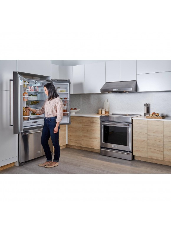 KitchenAid 20 Cu. ft. Stainless Steel Counter Depth French Door Refrigerator-KRFC300ESS