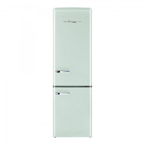 Unique Appliances UGP-275L AC Classic Retro 22 inch Wide 8.7 Cu. ft. Energy Star Certified Bottom Freezer Refrigerator with Wine Rack Summer Mint 