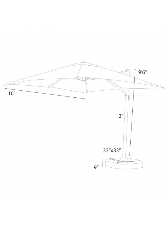 RST Brands Portofino Comfort 10 ft. Resort Cantilever Patio Umbrella in Espresso Taupe
