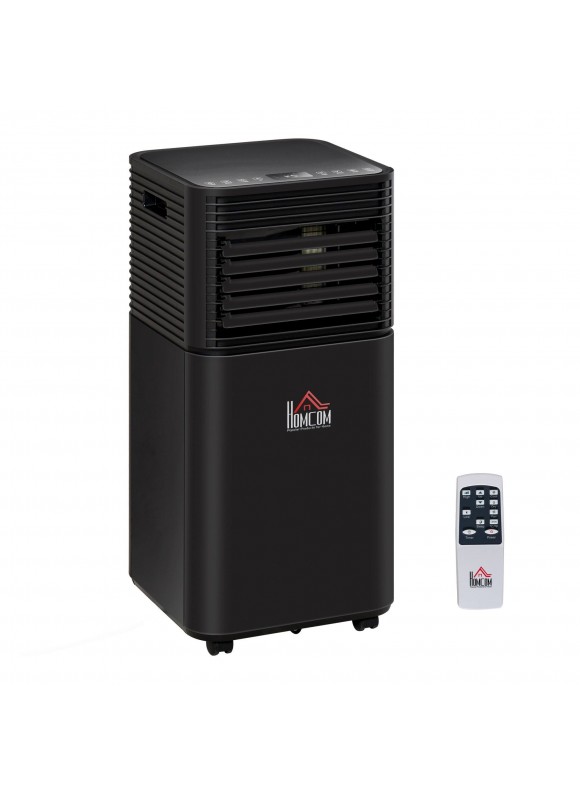 HOMCOM Black 10000 BTU Cooling Rating Portable Air Conditioner with 24H Timer