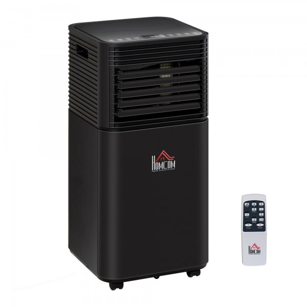 HOMCOM Black 10000 BTU Cooling Rating Portable Air Conditioner with 24H Timer 