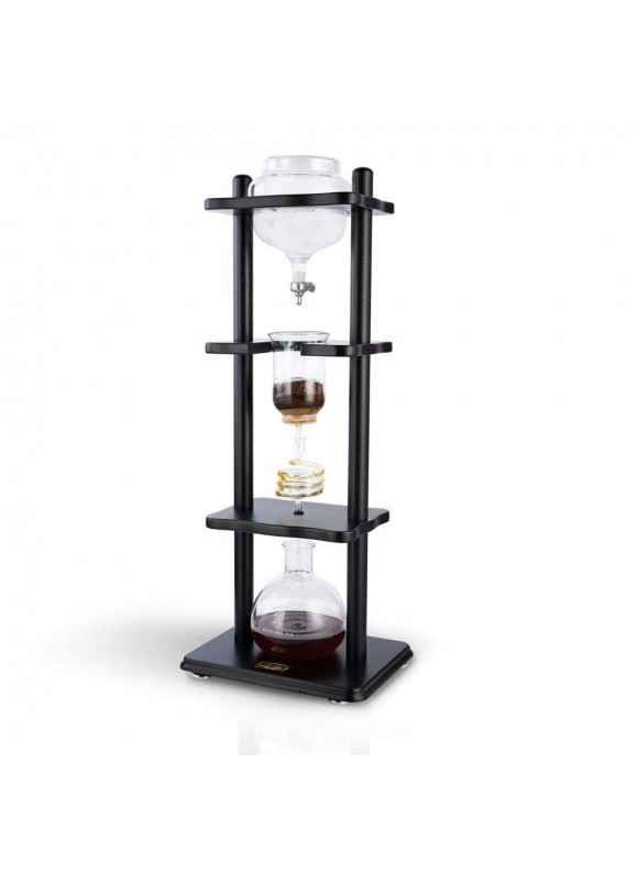 Yama Glass YAMCDM8SBK Coffee Tower with Iced Slow Drip Technology, 6-8 Cup Cold Brew Maker, Black