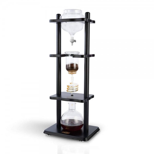 Yama Glass YAMCDM8SBK Coffee Tower with Iced Slow Drip Technology, 6-8 Cup Cold Brew Maker, Black 