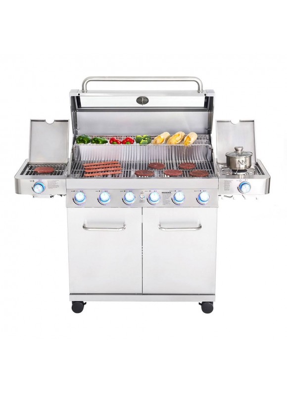 Monument Clearview Stainless Steel 6-Burner Liquid Propane GAS Grill with 1 Side Burner | 77352MB