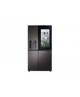 LG - 27 Cu. Ft. Side-by-Side Smart Refrigerator with Craft Ice - Black stainless steel 